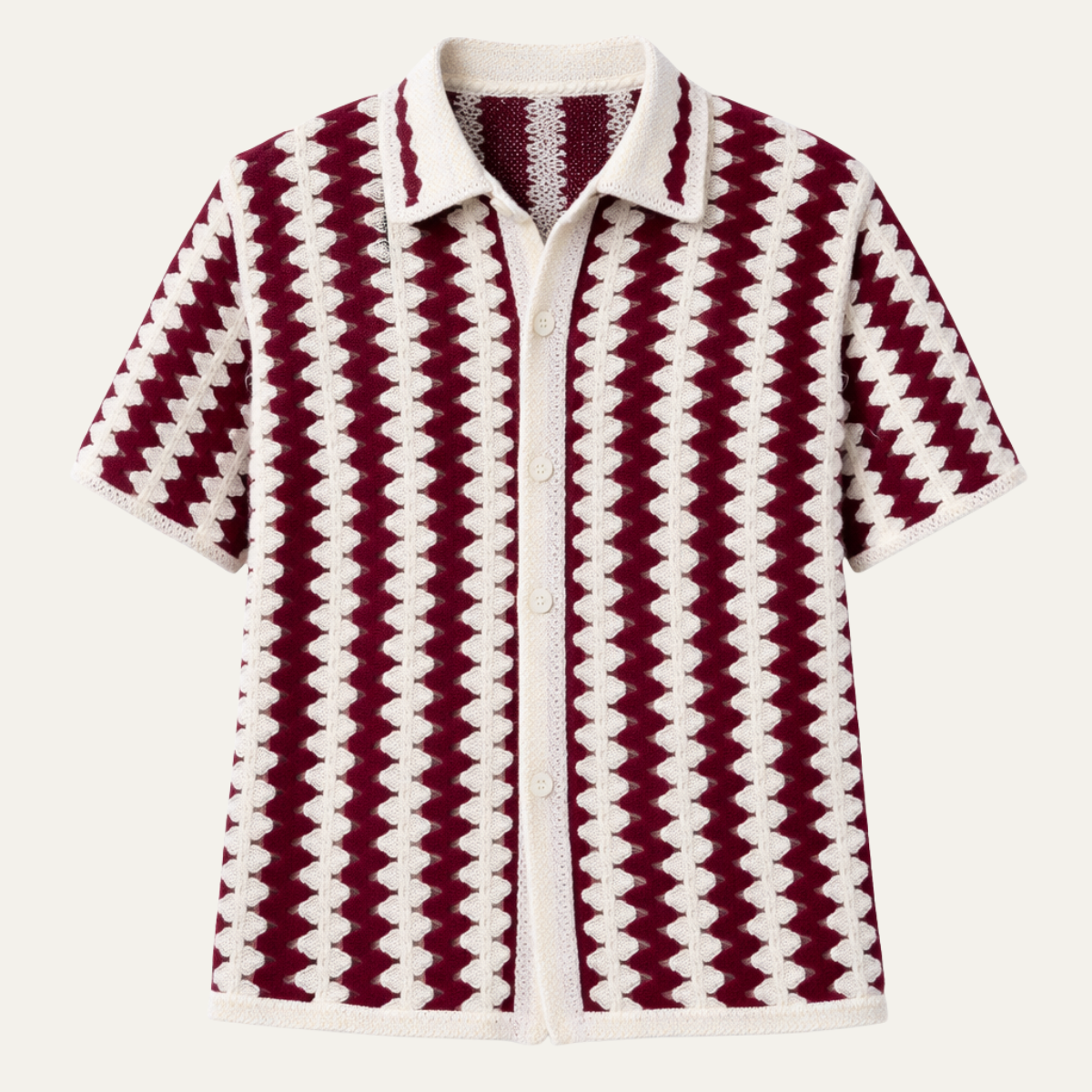 Emerson | Casual Crochet Knit Polo Shirt
