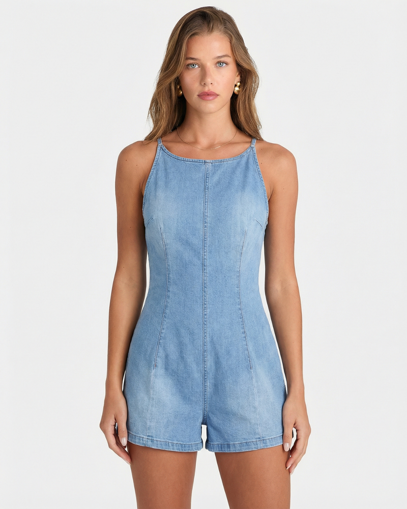 Allegra | denim romper
