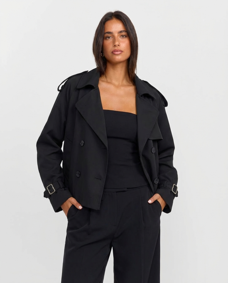 Rebecca | cropped trench coat