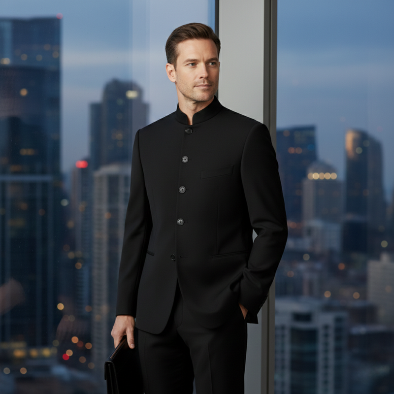 Lowell | Stand Collar Slim Fit Business Blazer