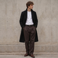 Constantine overcoat notch lapel detail