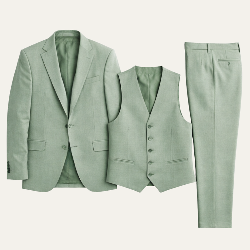 Ace Men's Green 3 Piece Suit