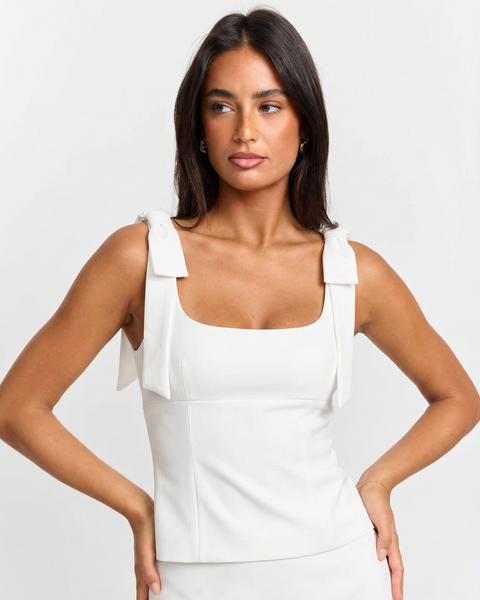 Julia | Bow-Strap Square Neck Top