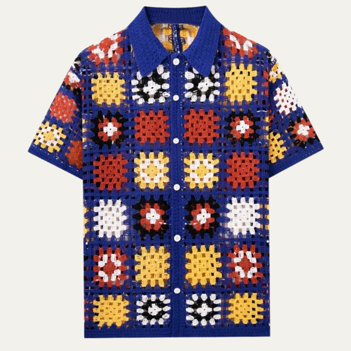 Jerome Men's Crochet Knit Polo Shirt