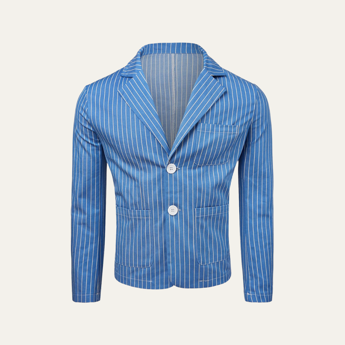 Zane | Striped Lightweight Cotton Linen Blend Blazer