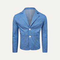 Zane | Striped Lightweight Cotton Linen Blend Blazer