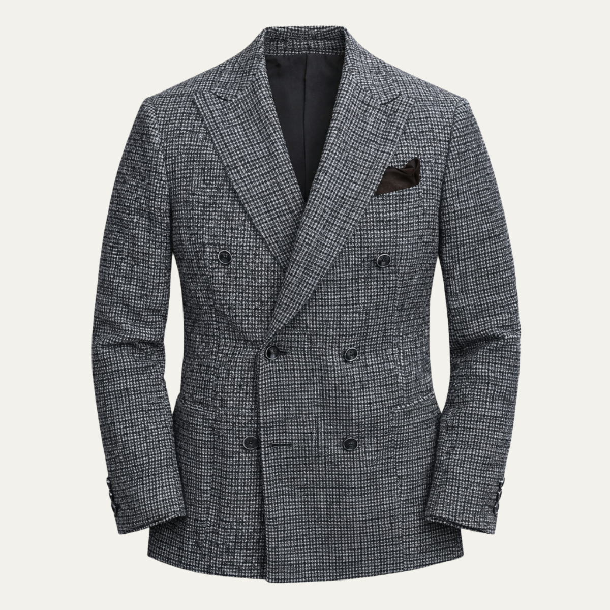 Mack | Slim Fit Double Breasted Houndstooth Tweed Blazer