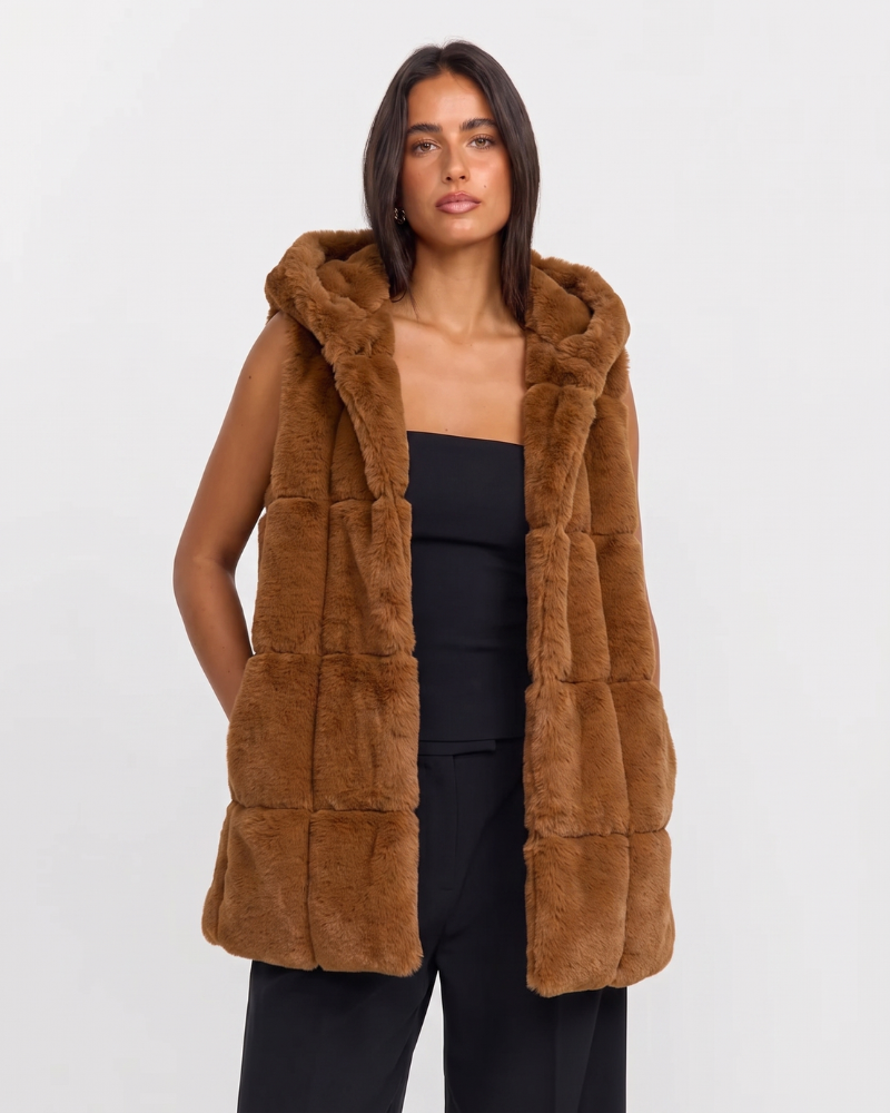 Marguerite | Hooded Quilted Longline Vest