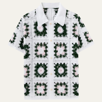 Emery crochet knit polo shirt