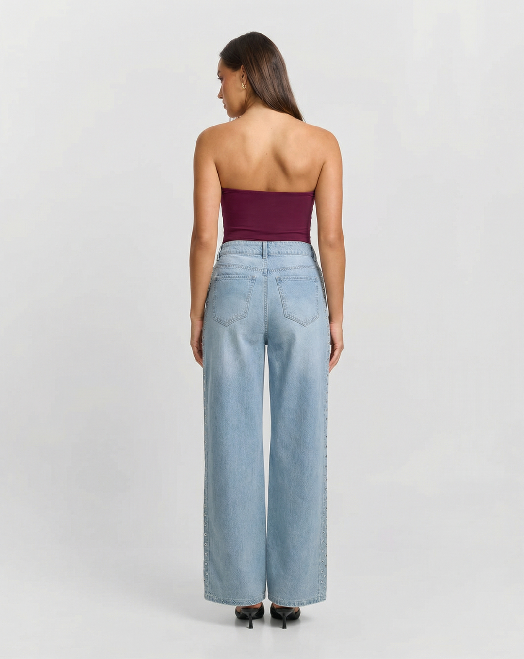 Stella | Wide Leg Studded Jeans