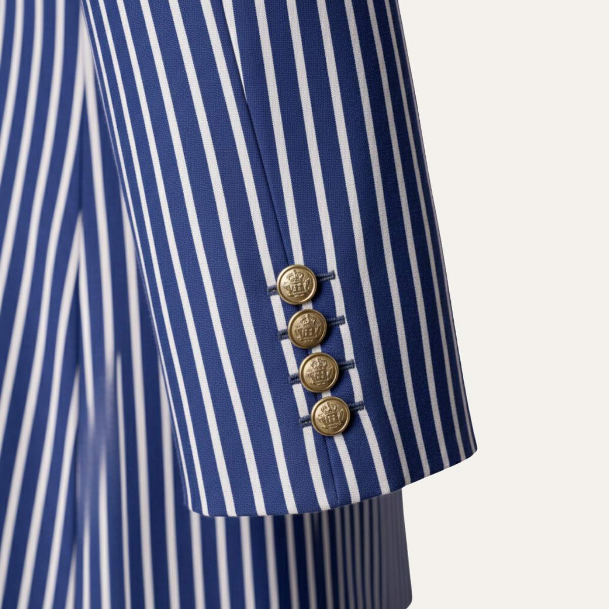Luca | Notch Lapel Striped Double Breasted Blazer