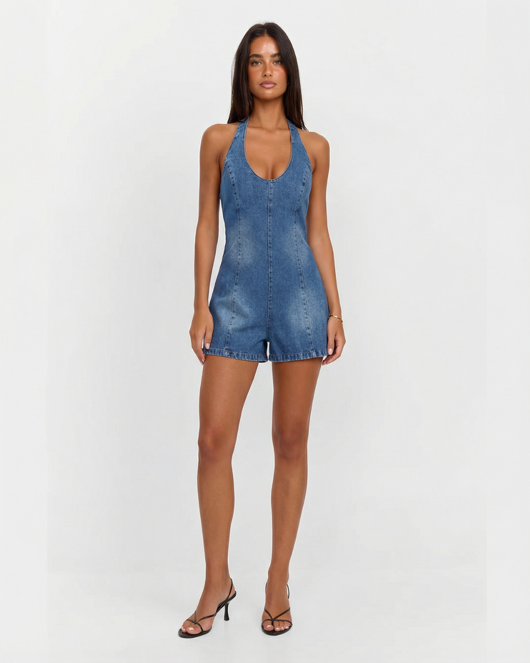 Skye | denim romper