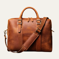 Dwight Men's Genuine Leather Business Bag in Brown