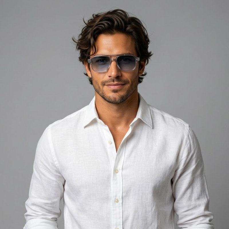 Louis | Transparent Square Frame Sunglasses