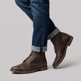 Granville | Men's Leather Lace Up Ankle Boots Brown Casual