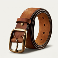 Elton | Thick Cowhide Leather Belt with Metal Pin Buckle