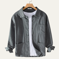 Sterling linen shirt jacket in Grey