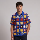 Aldous | Men's Relaxed Fit Crochet Knit Short Sleeve Polo Shirt