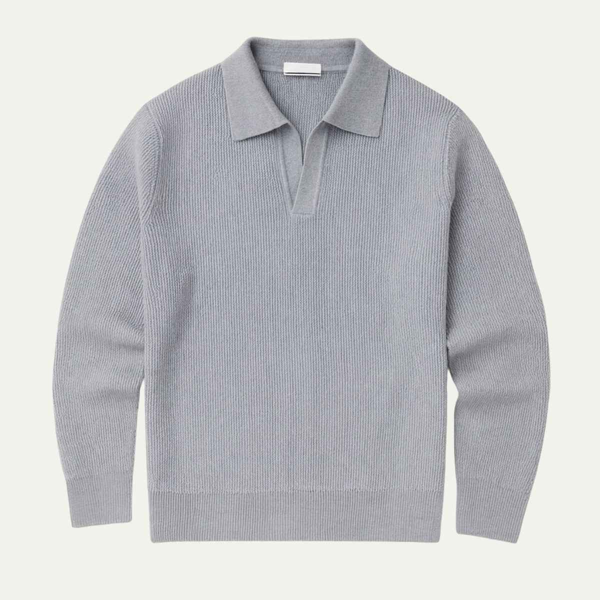 Enzo | Men's Knitted Long Sleeve Open Collar Polo Jumper