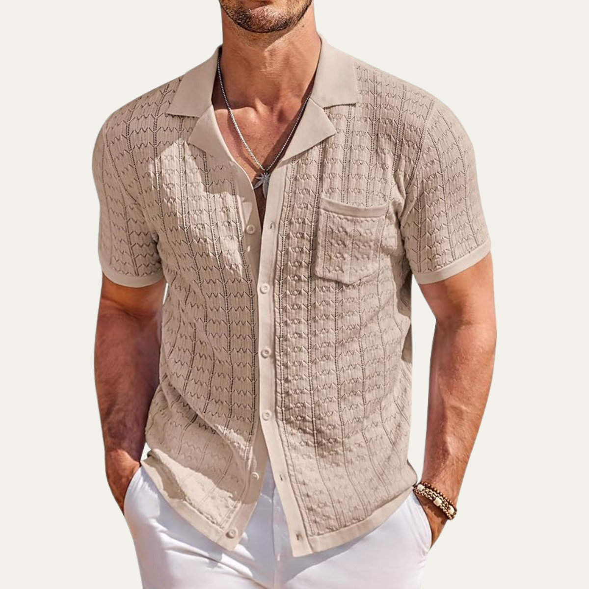 Lamont | Casual Knit Button Down Summer Shirt