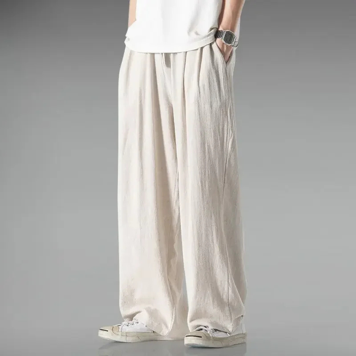 Ronan linen trousers in Beige