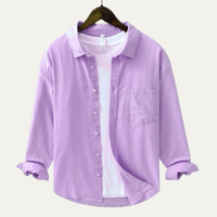 Caden Linen Shirt Purple