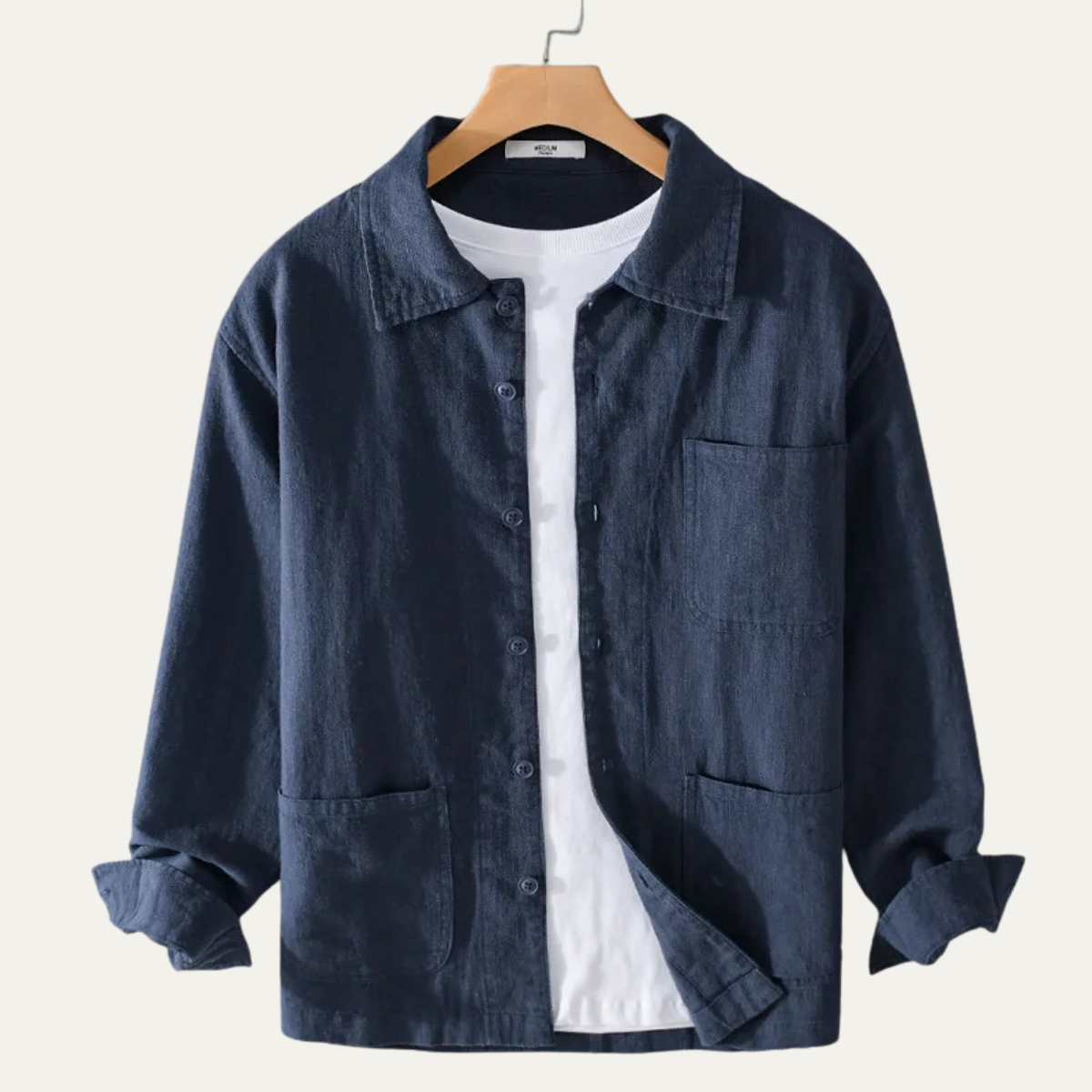 Sterling linen shirt jacket in Navy Blue