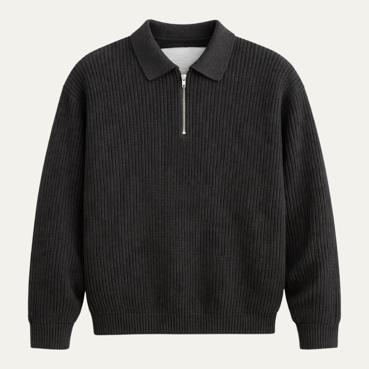 Montgomery | High Collar Slim Fit Half Zip Jumper