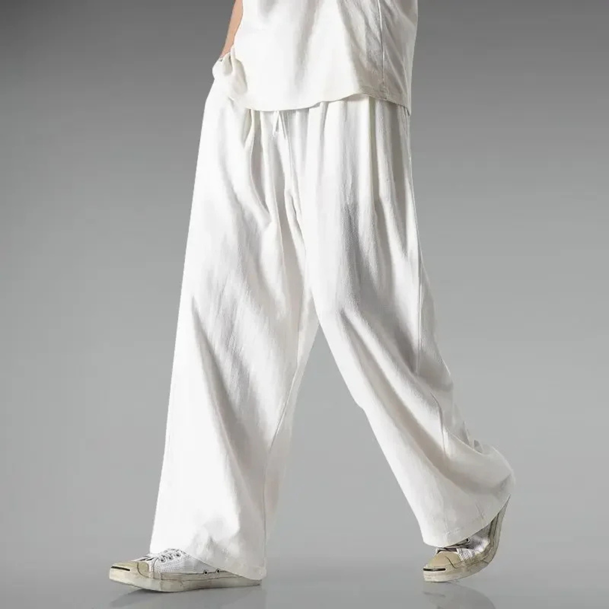 Ronan linen trousers in White