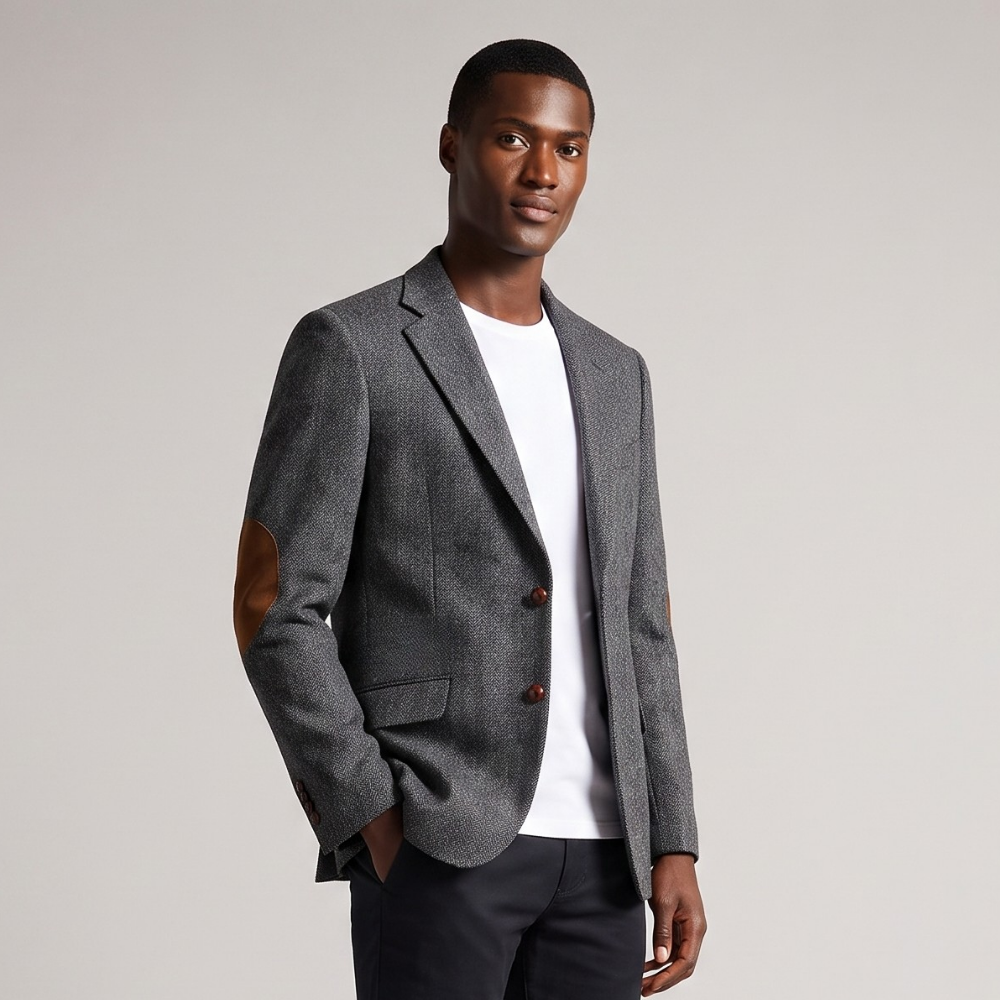 Linden | Single Breasted Herringbone Tweed Blazer
