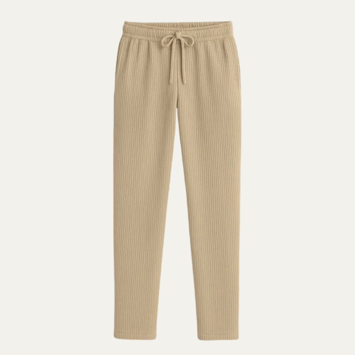 Horace Ribbed Drawstring Trousers Khaki