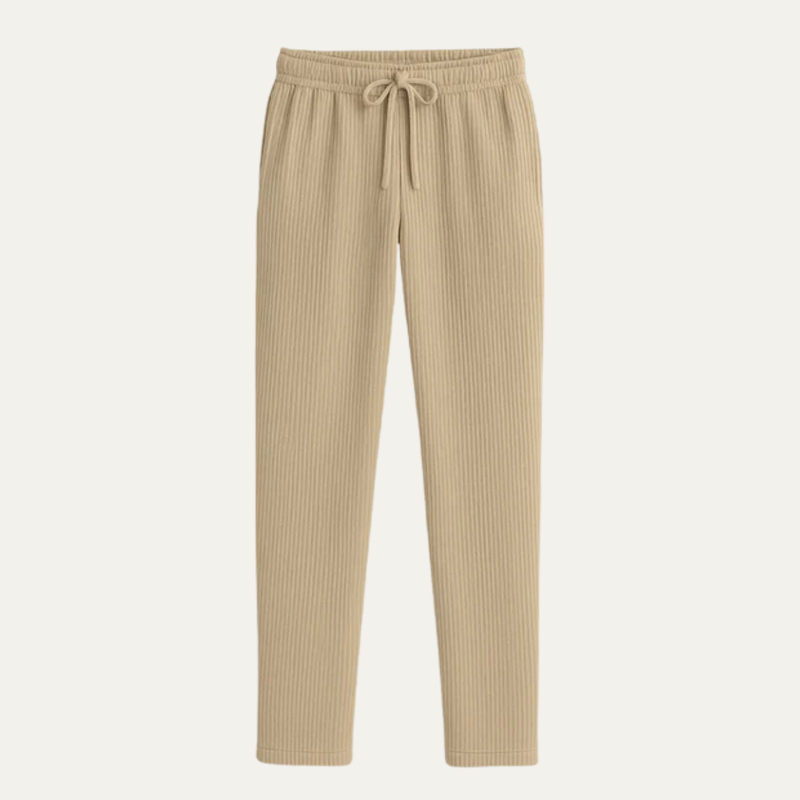 Horace Ribbed Drawstring Trousers Khaki