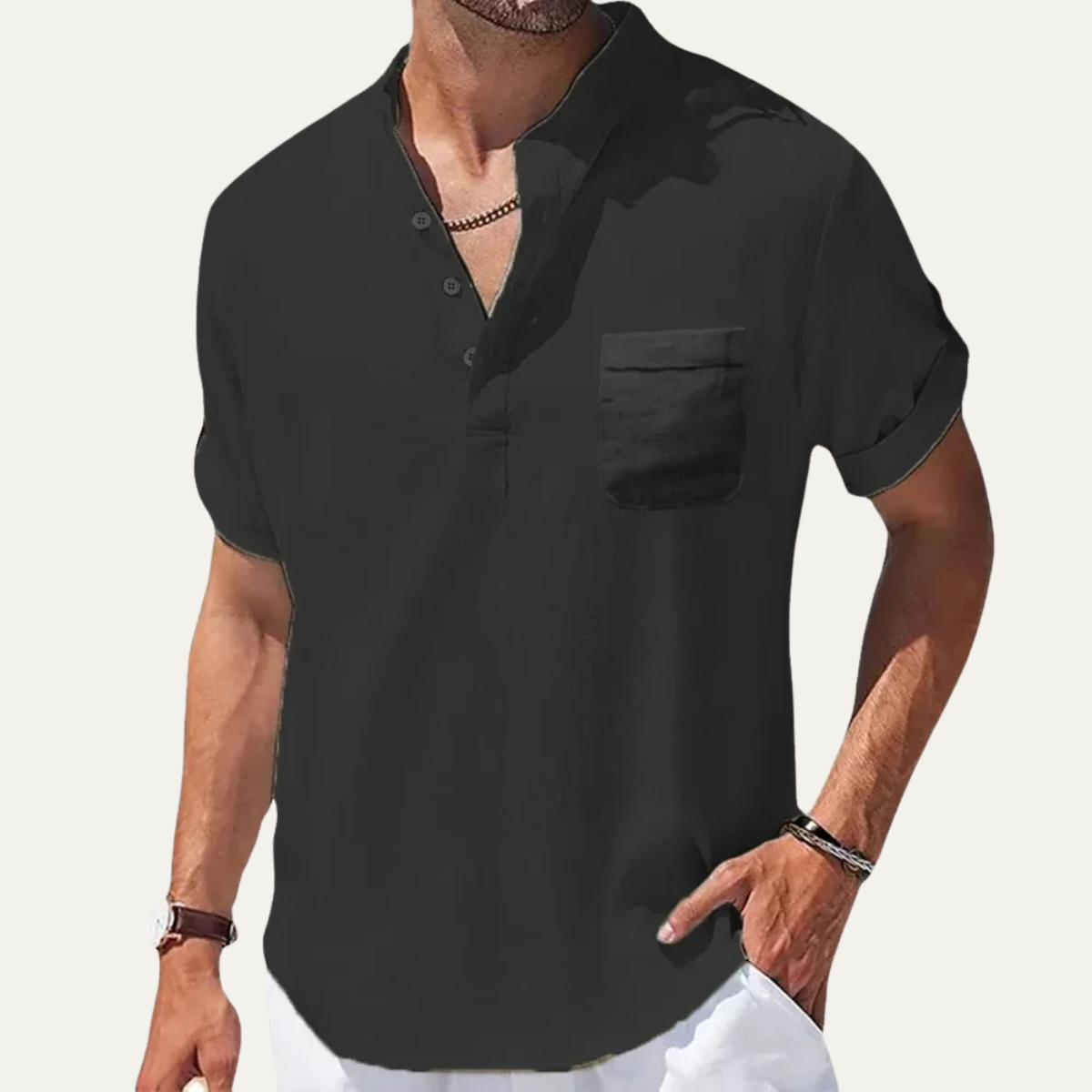 Daniel Henley linen shirt Black