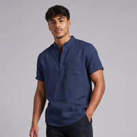 Calvin | Men's Relaxed Fit Henley Linen Shirt