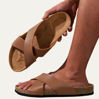 Byron | Men's Cross Strap Slide Sandals