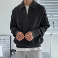 Montgomery | High Collar Slim Fit Half Zip Jumper