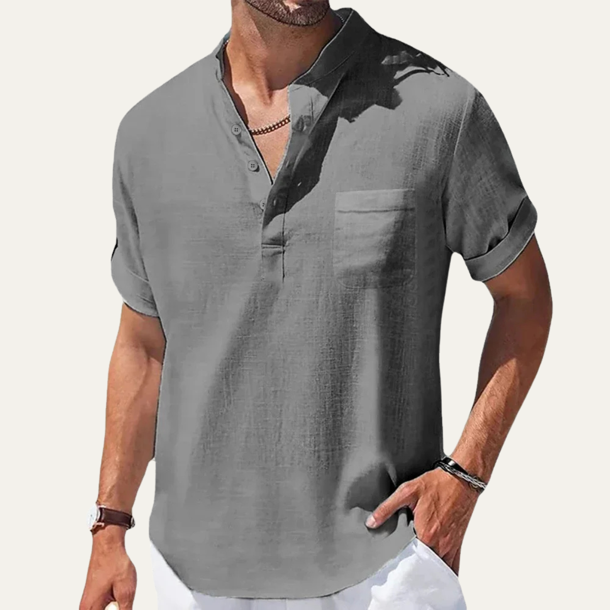 Daniel Henley linen shirt Grey