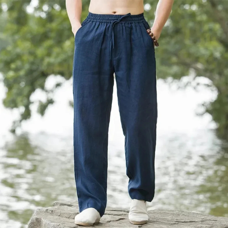 Kenzo | Soft Linen Loose Fit Casual Trousers