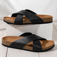 Byron | Men's Cross Strap Slide Sandals