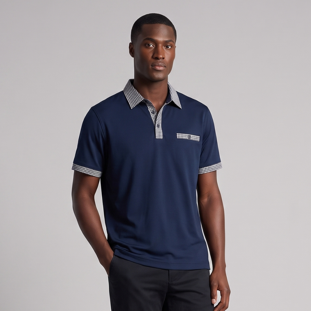 Miles | Contrast Collar Short Sleeve Polo Shirt