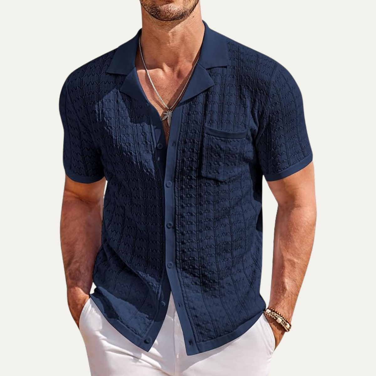 Lamont | Casual Knit Button Down Summer Shirt