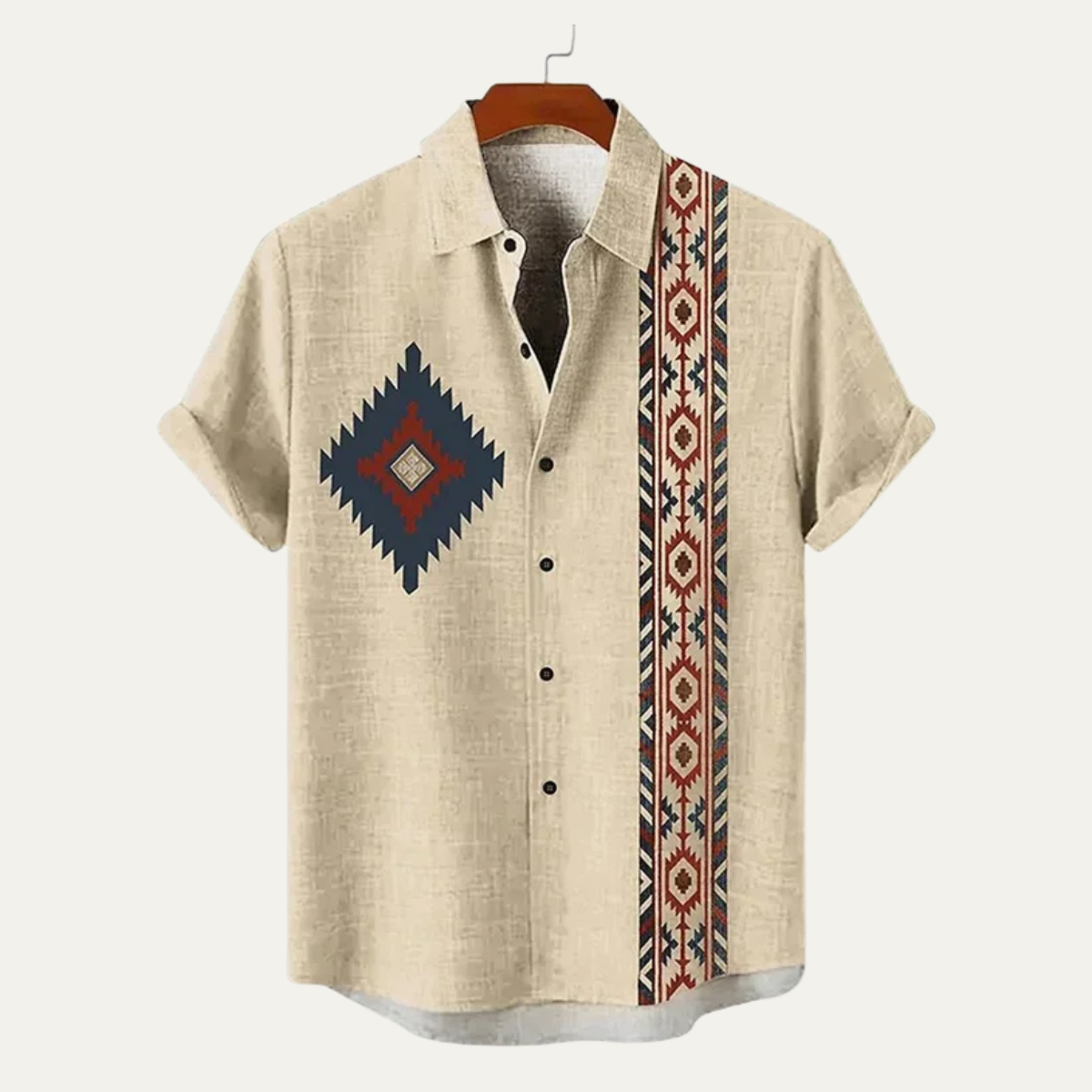 Jovan | Patterned Retro Cotton Linen Summer Shirt