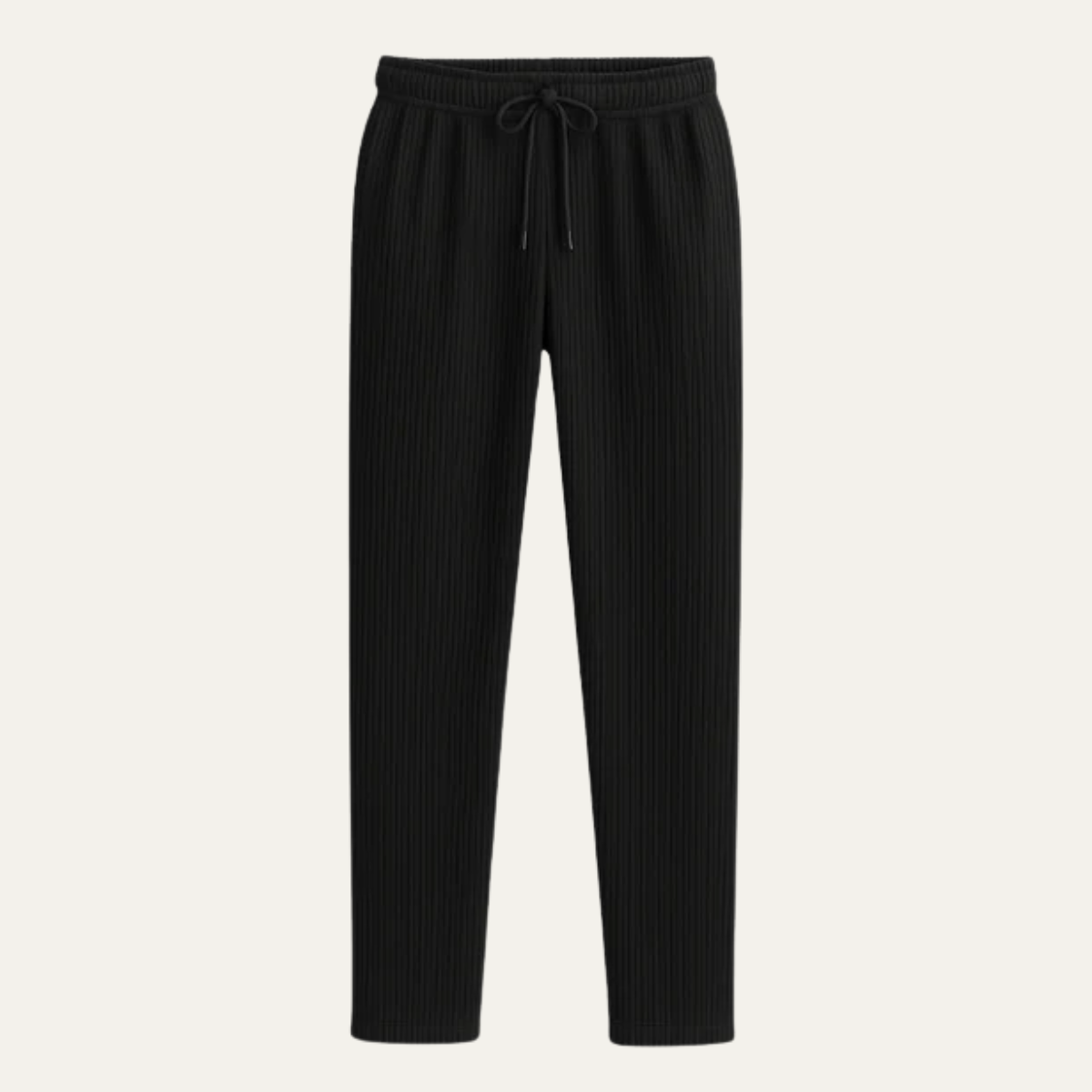 Horace Ribbed Drawstring Trousers Black