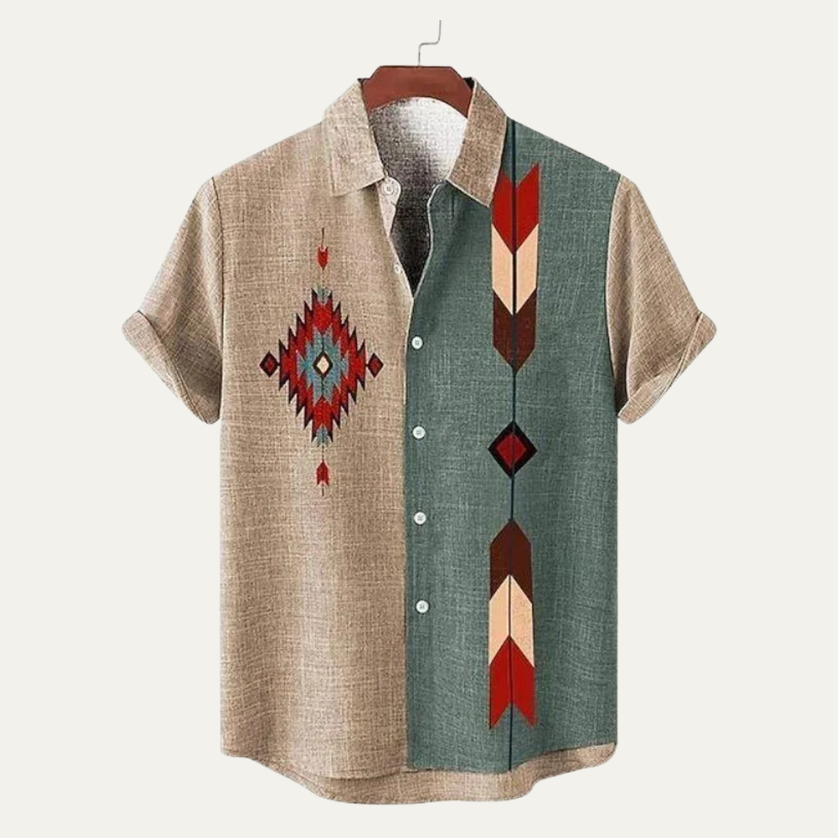 Jovan | Patterned Retro Cotton Linen Summer Shirt
