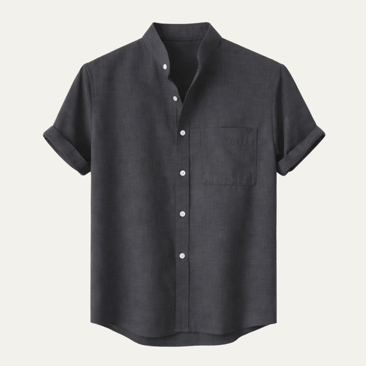 Kenneth | Solid Colour Linen Short Sleeve Button Up Shirt