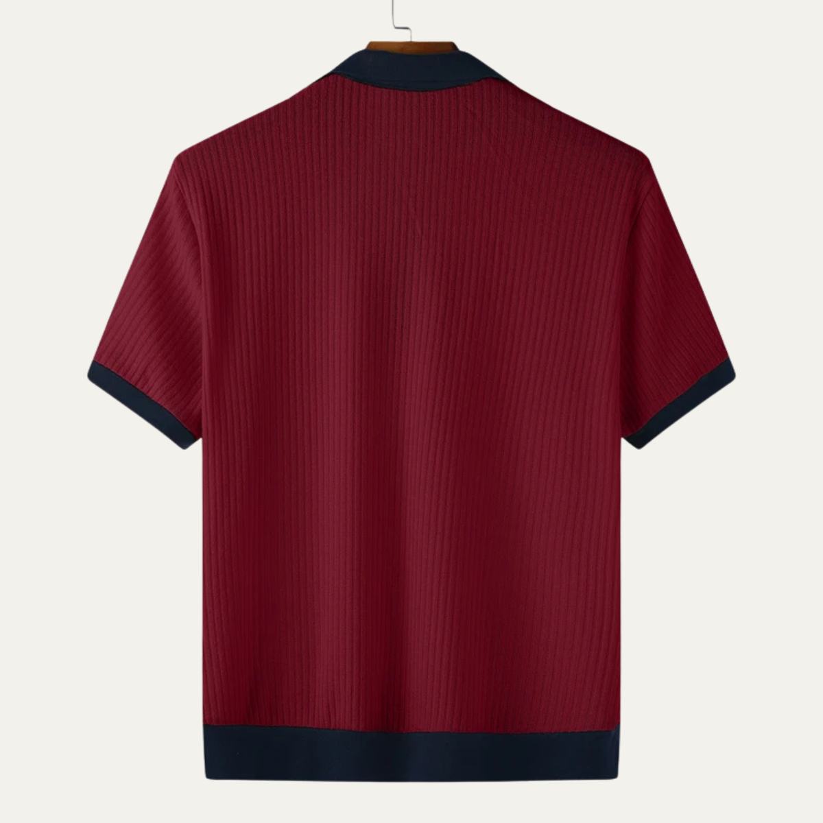 Talbot polo shirt collar and placket detail