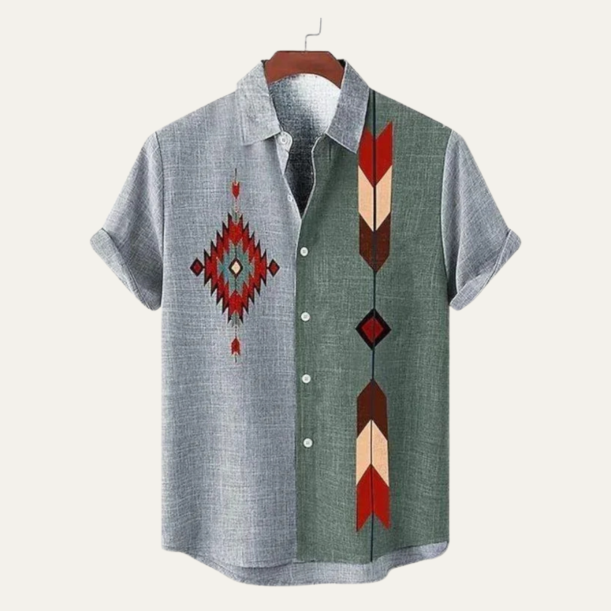 Jovan | Patterned Retro Cotton Linen Summer Shirt