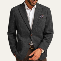 August | Men's Herringbone Wool Tweed Blazer