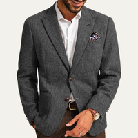 August | Men's Herringbone Wool Tweed Blazer