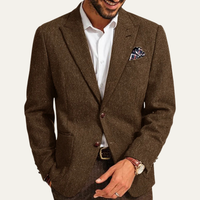 August | Men's Herringbone Wool Tweed Blazer